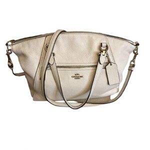 Coach Prairie Ivory Pebbled Leather Satchel Crossbody 79997